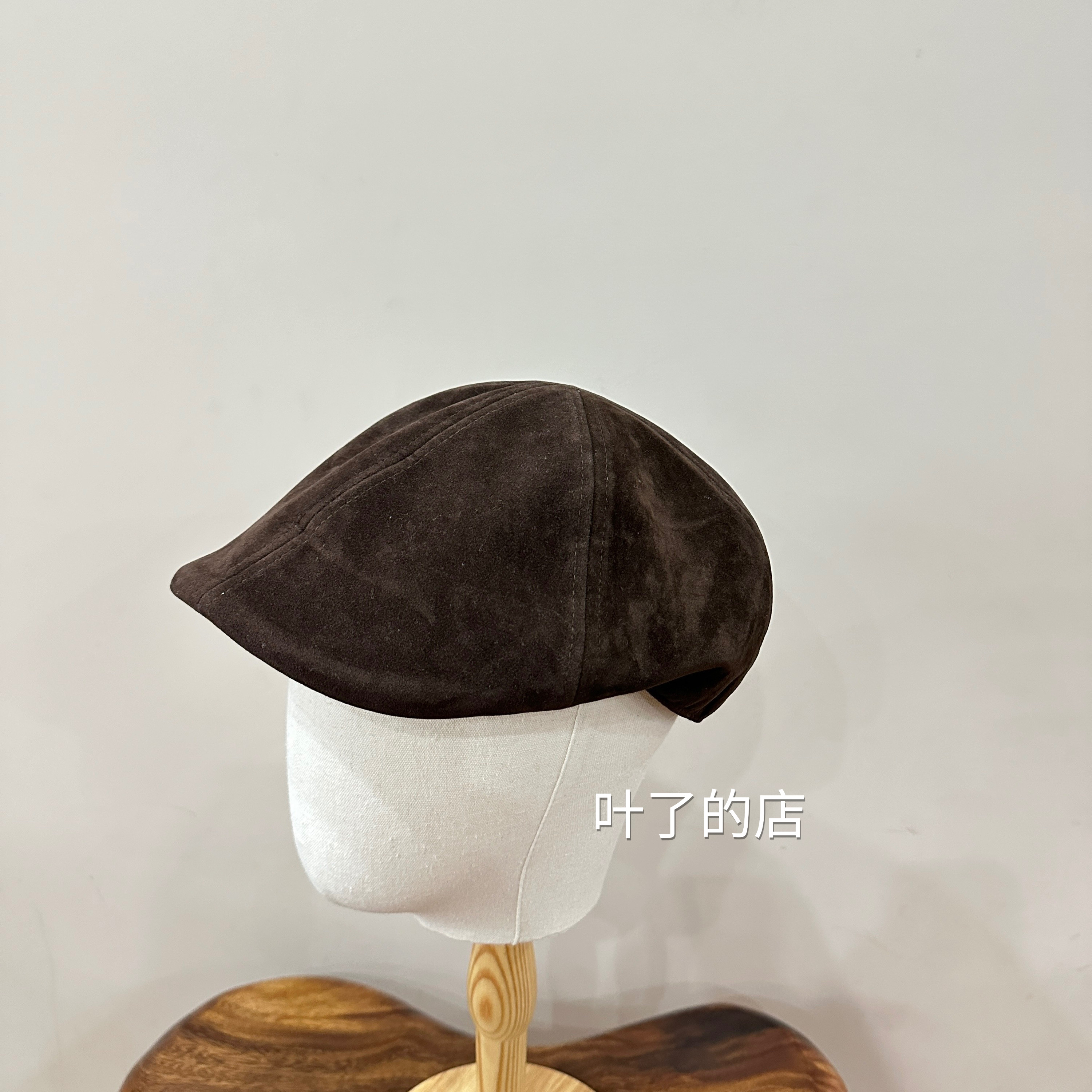 美拉德系儿童男女童帽麂皮绒贝雷帽画文艺帽子英伦风复古画家帽