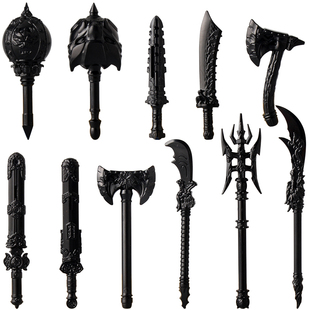 FD配件国产积木人仔方天画戟青龙偃月刀三国古代士兵适配乐高武器