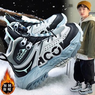 帮登官方正品男童雪地靴冬季加绒加厚高帮大棉鞋儿童防水防滑运动