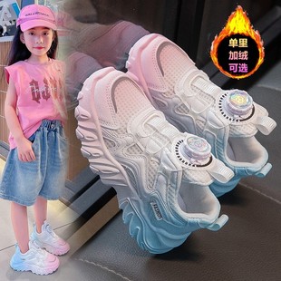 帮登官方正品女童鞋子2024春秋冬款儿童运动鞋加绒二棉女孩老爹鞋