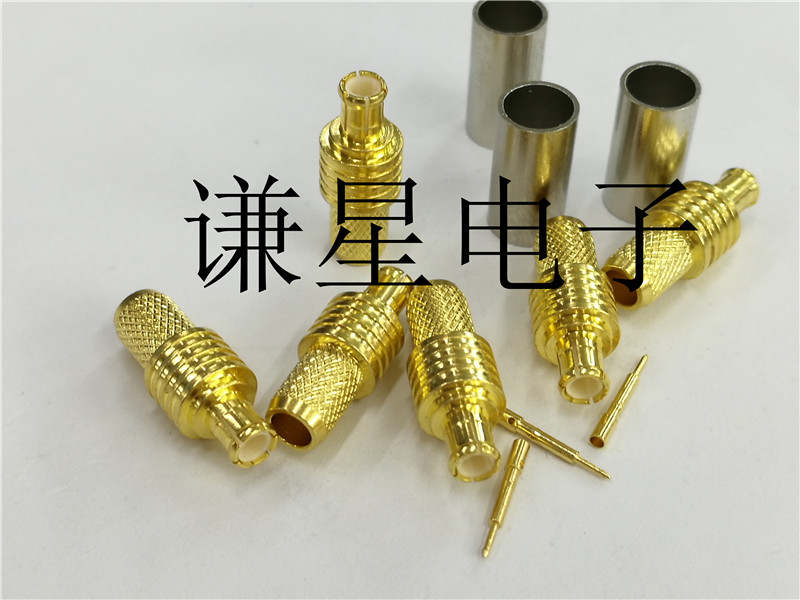 MCX-J-3 射频连接器 MCX公头 压接50-3线 配接RG58 RG142线5MM