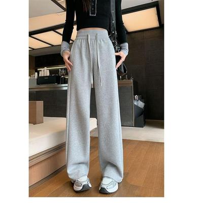 百搭2025新款小个子春秋季香蕉卫裤运动裤女直筒休闲灰色阔腿裤女