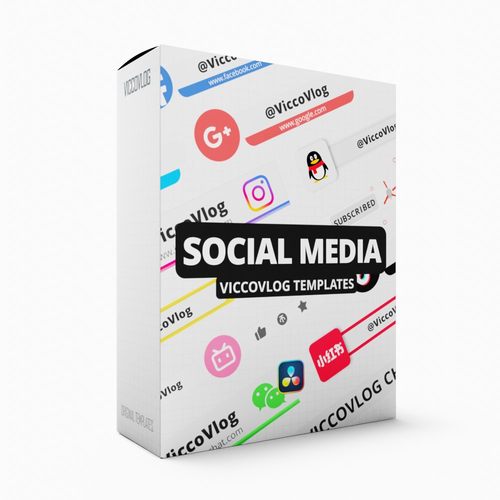 ViccoVlog 达芬奇原创 社交媒体动画模板 SocialMedia Templates