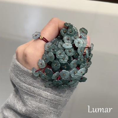 S925纯银新中式花朵钱币戒指小众