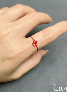 中国风红色生肖马戒指女2026马年