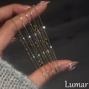 S925纯银极细马眼钻链条手链女2025新款时尚不掉色精致通勤手饰品