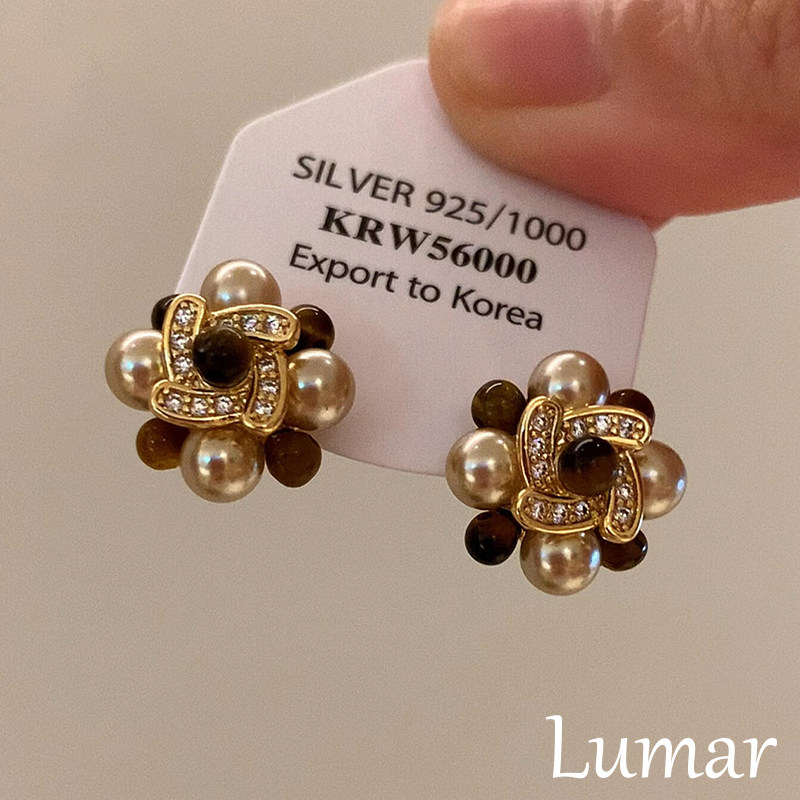 S925银美拉德撞色珍珠耳钉女小众独特气质耳环2025新款爆款高级感,饰品/流行首饰/时尚饰品新,耳钉,淘宝优惠券,粉丝福利购,淘宝优惠卷