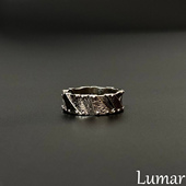 S925纯银极简几何雕刻纹理戒指女高级感简约素雅轻奢个性 百搭指环