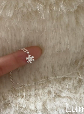 S925纯银雪花项链2026新款高级感