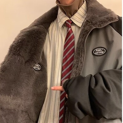 冬季加绒加厚夹克宽松男棉服外套