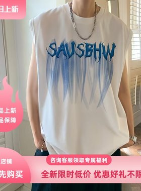 INFORMER潮流运动百搭夏季男生背心休闲坎肩宽松无袖T恤汗衫薄款