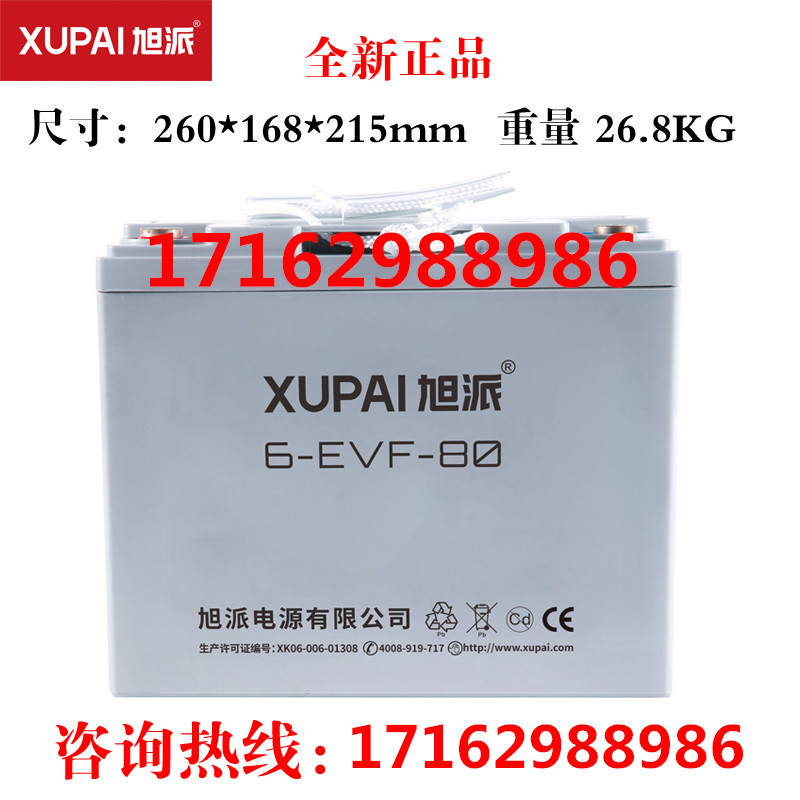 旭派蓄电池6-EVF-80 /12V80AH 道路轨道车 堆高车电动车 铅酸电瓶