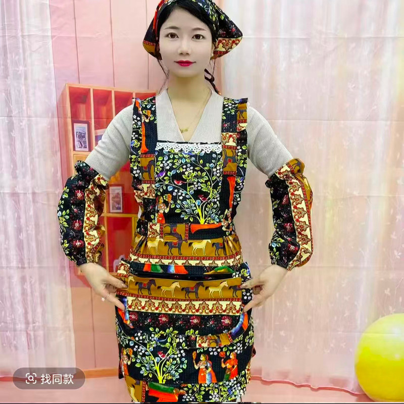 防水拉链围裙女家用厨房做饭罩衣