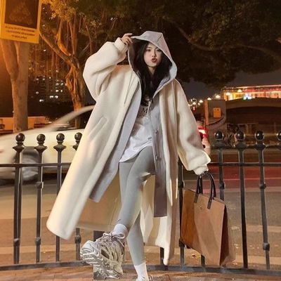 改良款，下单前请看实物加厚韩国秋冬新款长款外套羊羔绒百搭