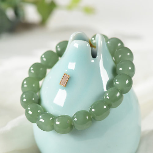 和田玉白玉手链手串男女款简约