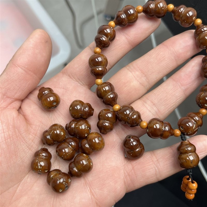 文玩手串配饰大全高品文玩紫金鼠葫芦配饰一个(一S条手链拍14个)