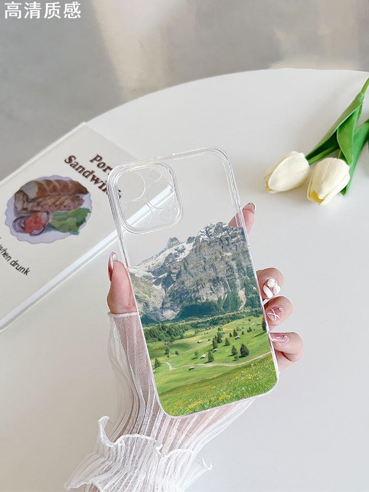 草原雪山风景iPhone12Promax苹果14/13手机保护壳nova11华为p50小米13至尊vivox80iQOO10适用OPPOa55荣耀三星
