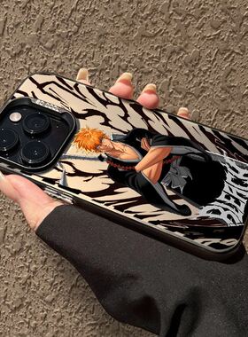 动漫死神适用vivox90手机壳男女新款X90S卡通简约创意二次元x80pro撞色彩银镭射网红潮牌V2138A硅胶全包防摔