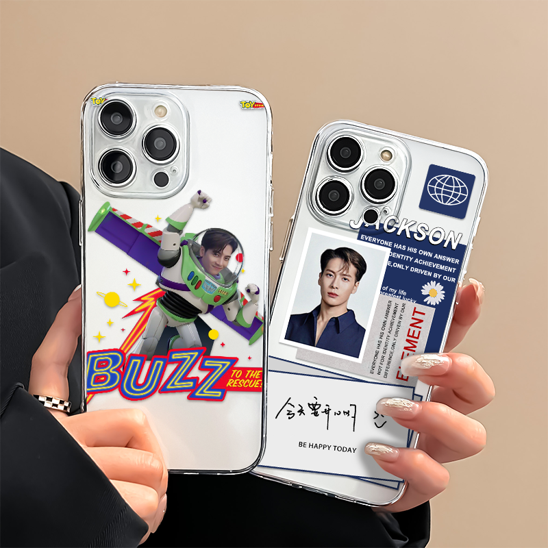 王嘉尔手机壳适用苹果15/14pro透明13套12mini创意11/8plus女新款7max照片xs高级6全包iPhone个性seXR