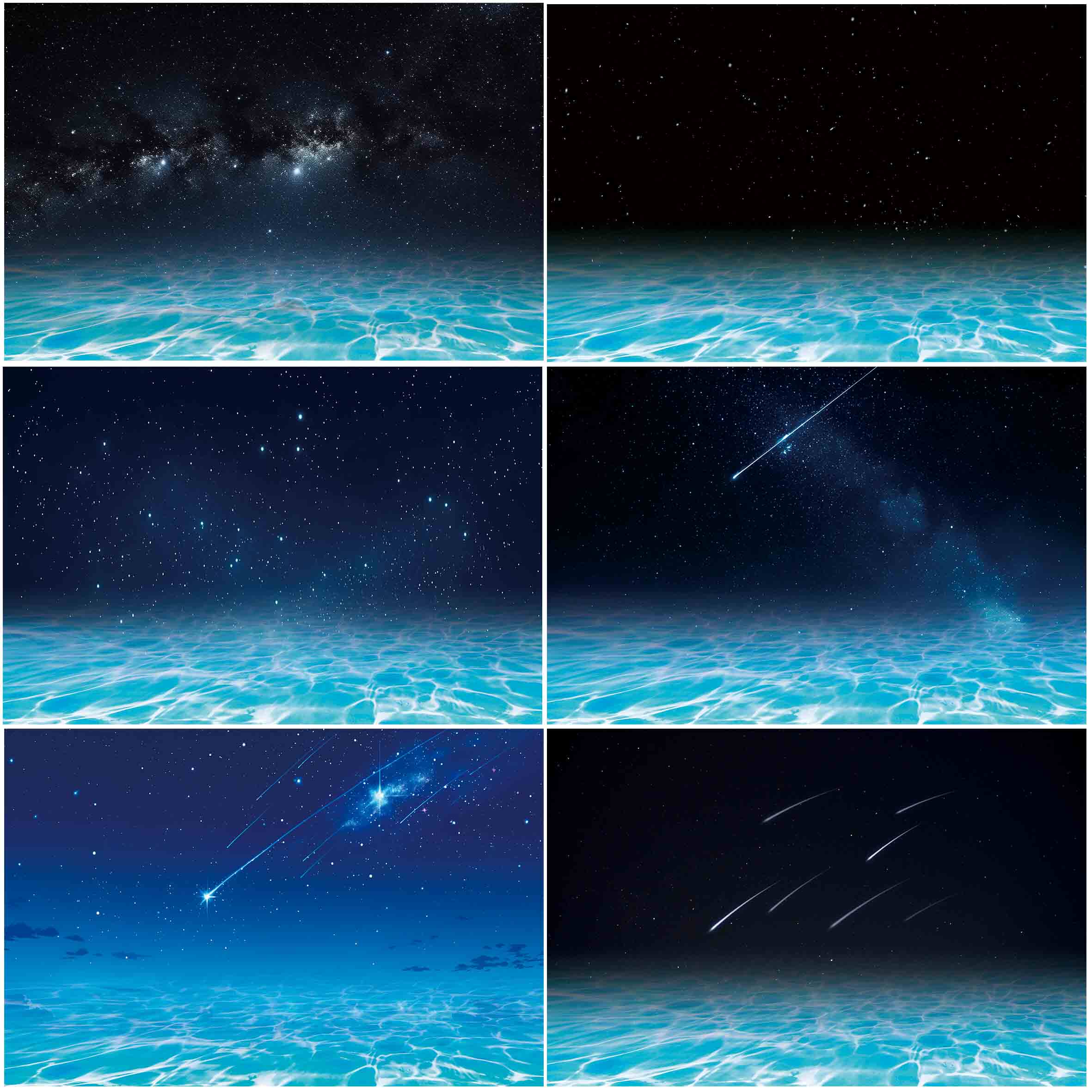 鱼缸背景贴纸星空宇宙造景装饰画定制水族箱缸外自粘星海背景贴画