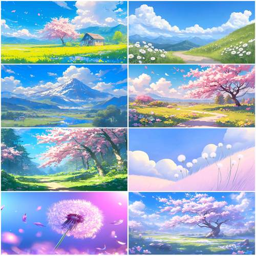 水族箱造景装饰贴画樱花壁纸缸外