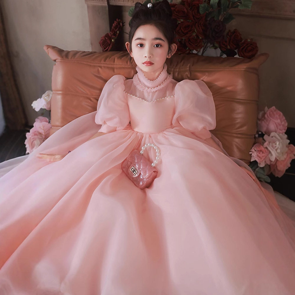 高端女童晚礼服公主裙粉色花童婚礼小女孩钢琴演奏主持人秋季礼服,童装/婴儿装/亲子装,儿童礼服,淘宝优惠券,粉丝福利购,淘宝优惠卷