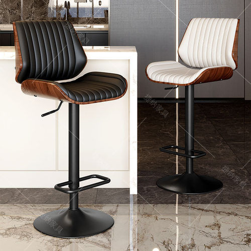 高级感酒吧旋转高脚椅意式吧椅