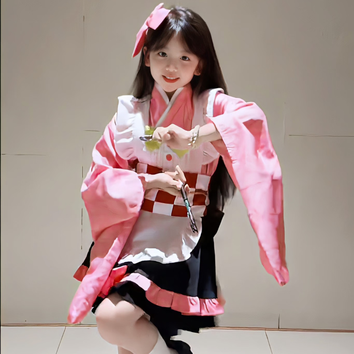 鬼灭之刃祢豆子cos服女仆装图片