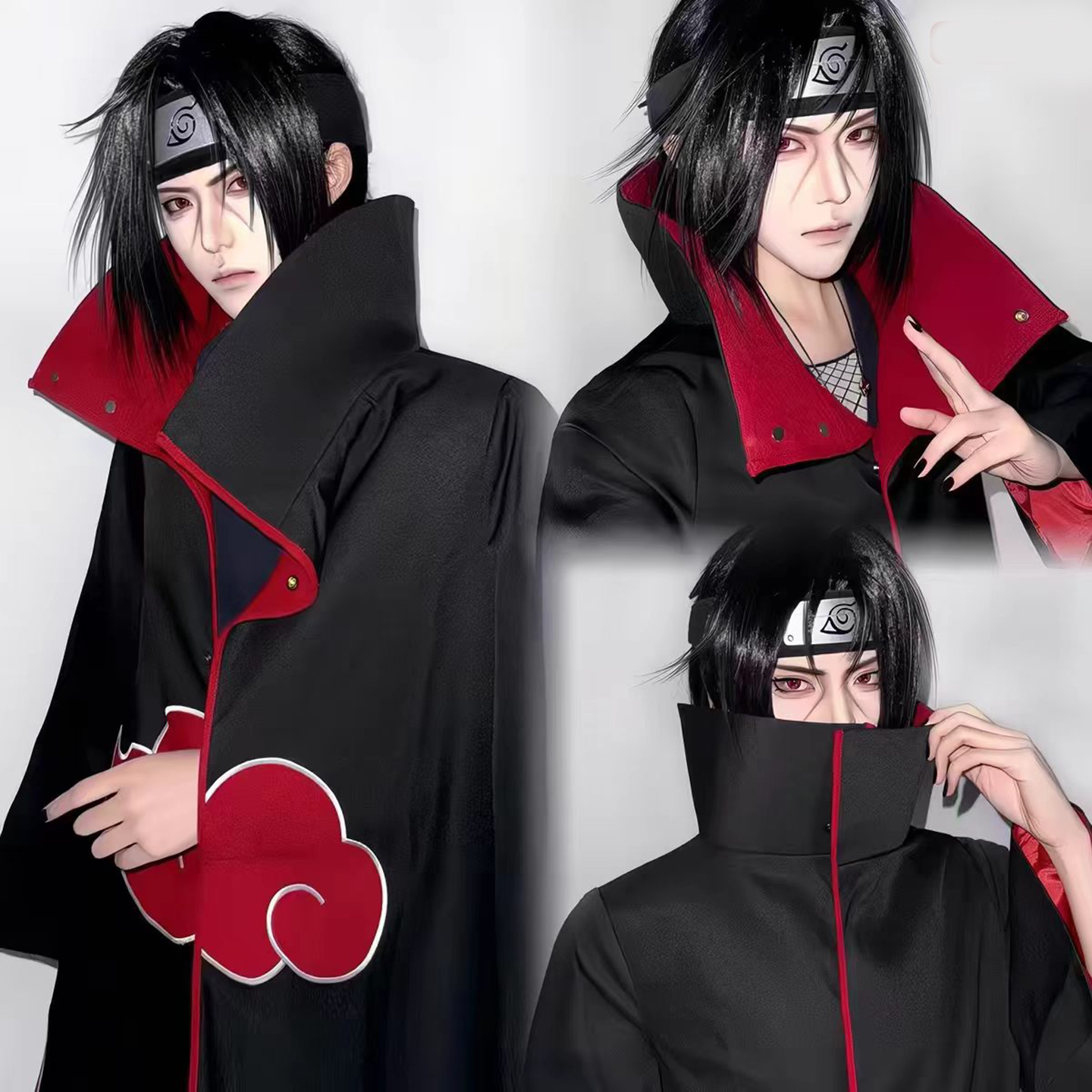 火影忍者cos服晓组织红云袍宇智波鼬cos服鹰小队披风斗篷鞋子全套