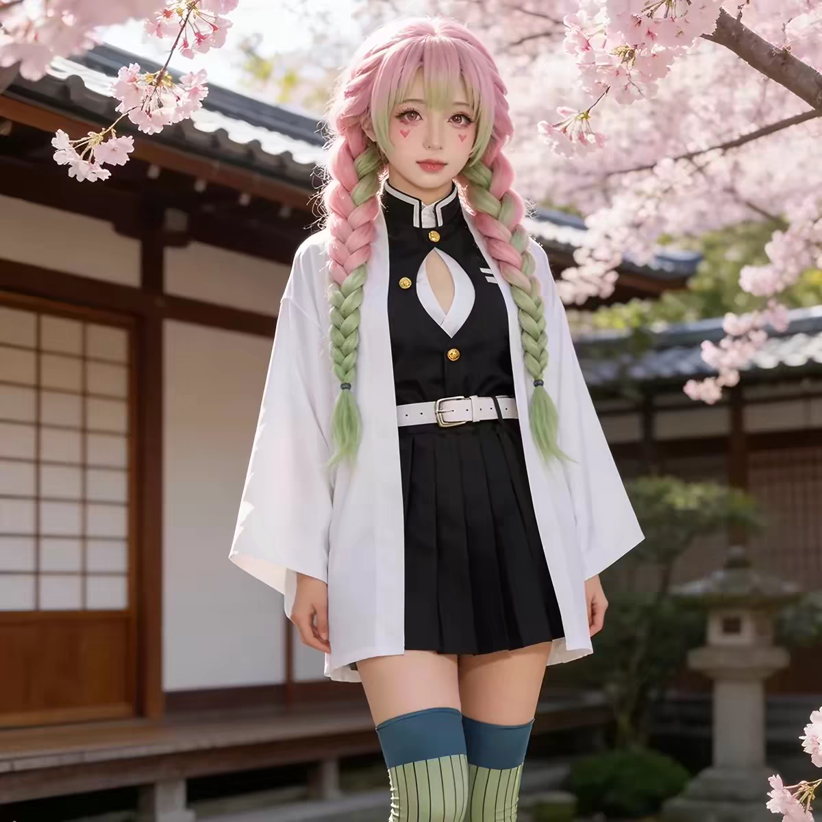 鬼灭之刃cos服暗纹甘露寺蜜璃cos服蝴蝶忍时透无一郎富岗义勇队服