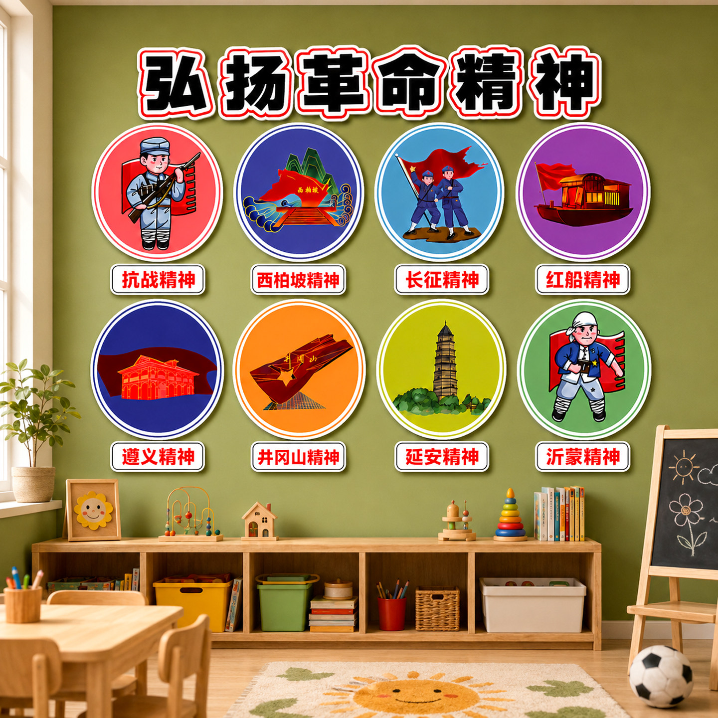 【革命精神宣传画】教室走廊环创