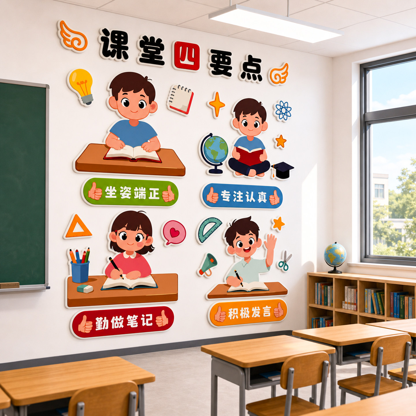 【学习好习惯班级公约】文化墙贴