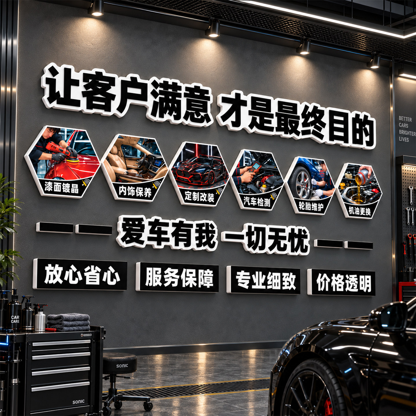 【汽车维修理厂装饰画】创意海报