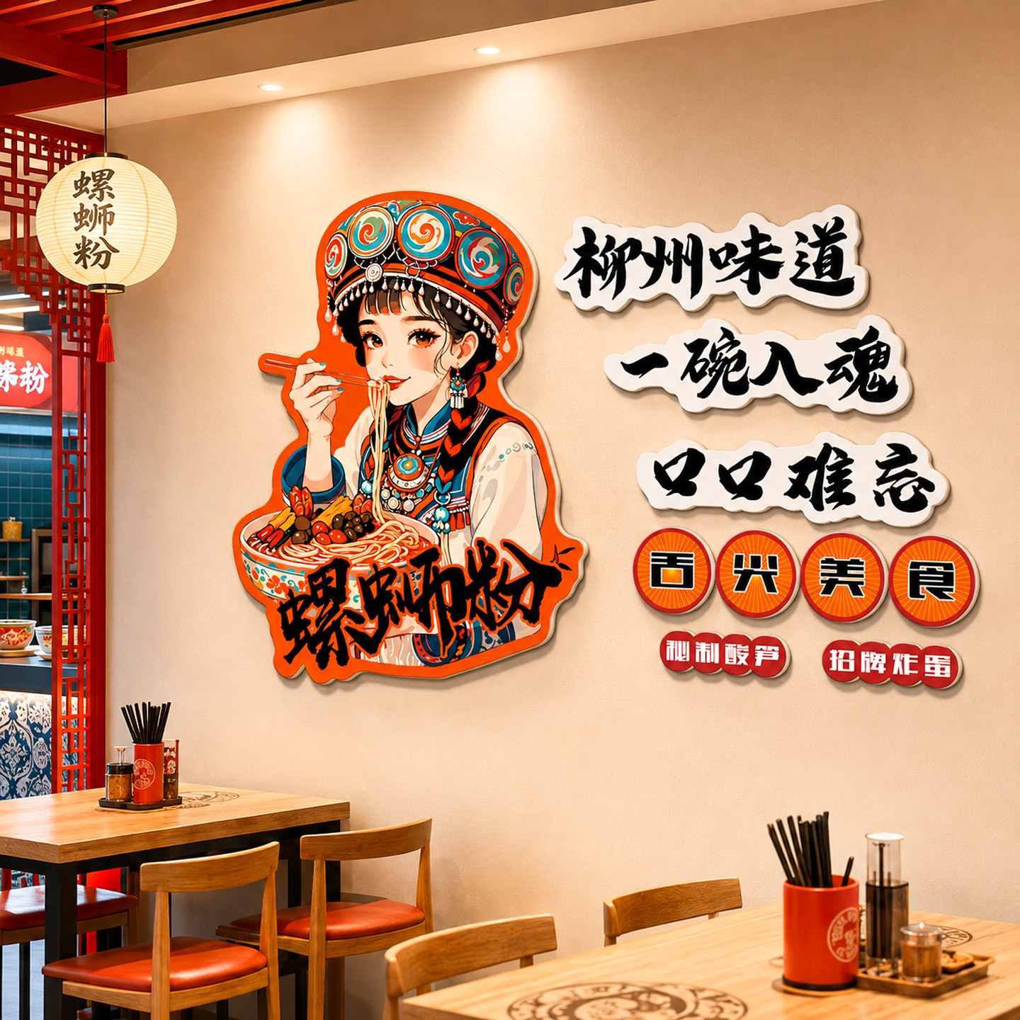 【国潮螺蛳粉创意广告海报墙贴】