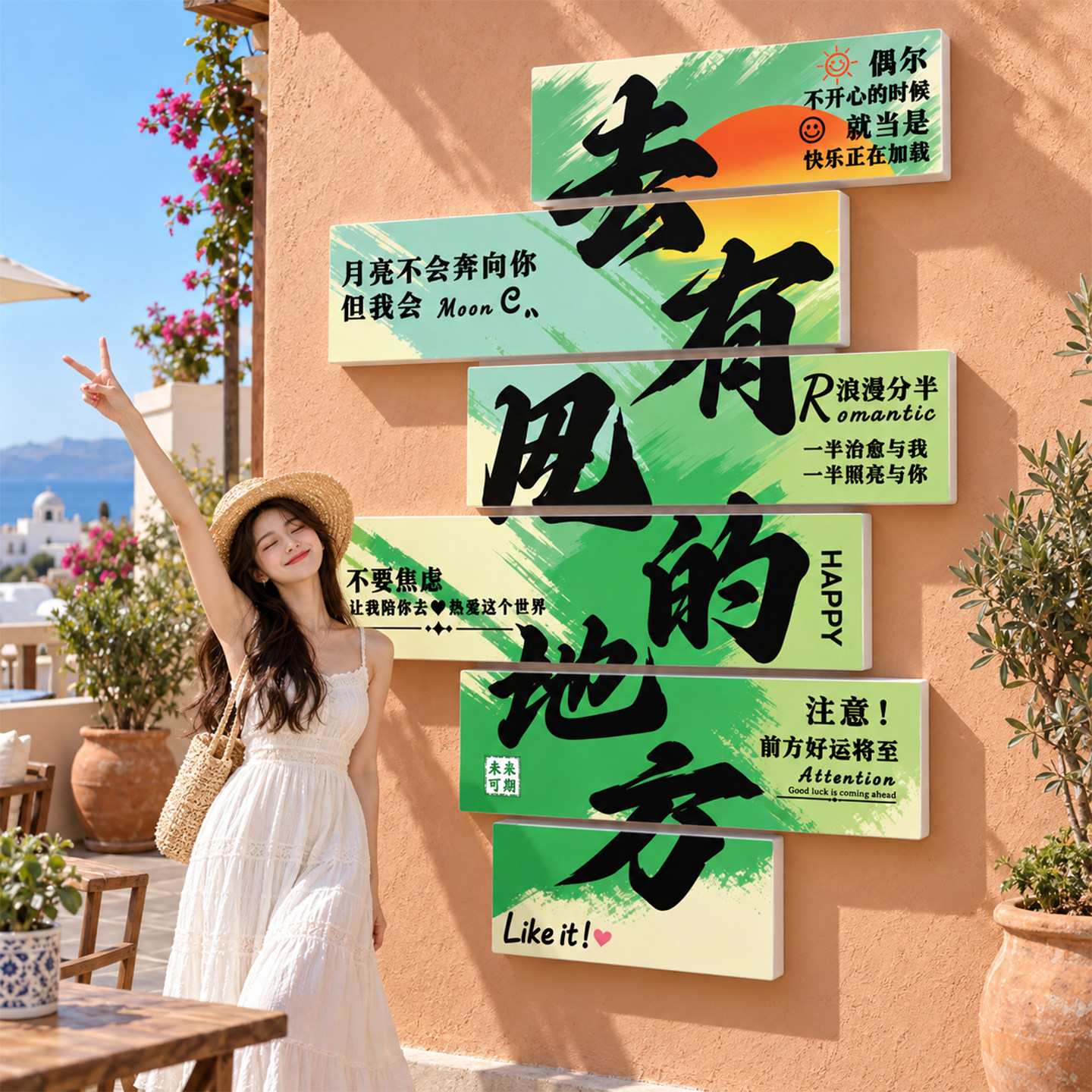 【网红打卡墙贴】户外民宿装饰画