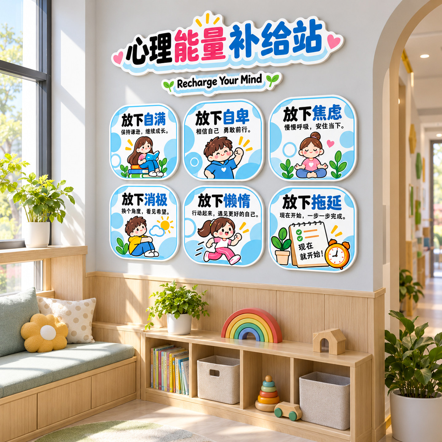 【能量补给站墙贴】心理室装饰画