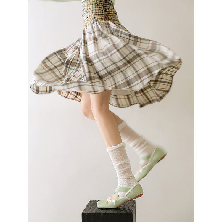 杏头平底橡胶胶粘工艺羊皮时尚芭蕾鞋,女鞋,时尚芭蕾鞋,淘宝优惠券,粉丝福利购,淘宝优惠卷