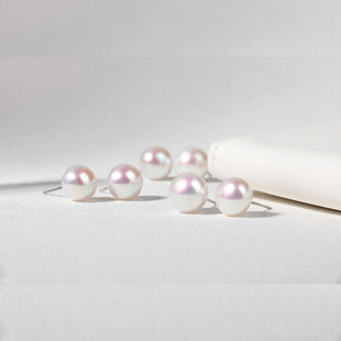 【流云府】粉泡泡极光淡水AK粉色珍珠耳钉新款高级感99纯银女耳饰