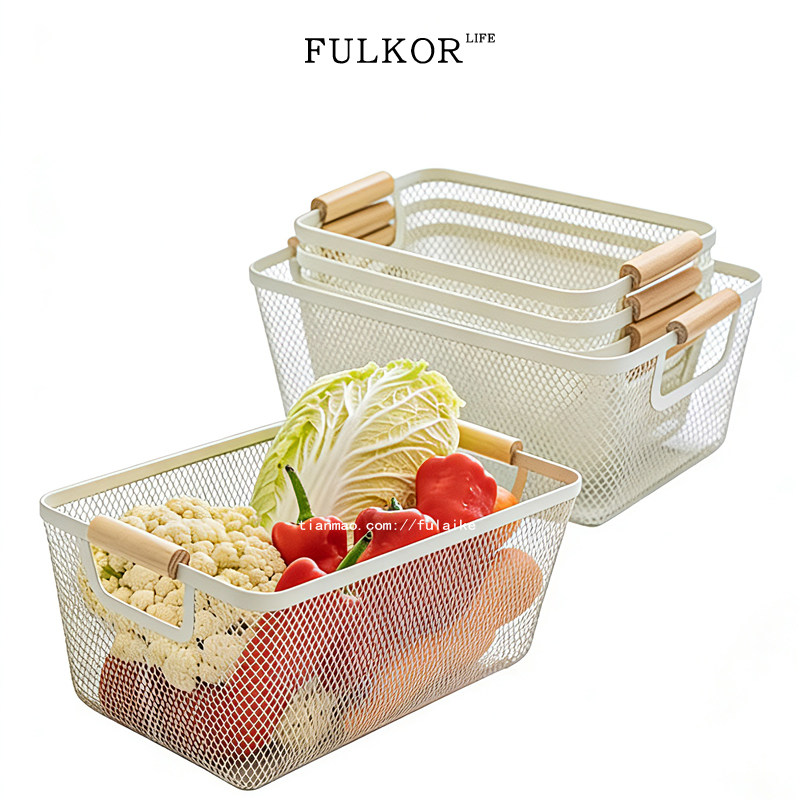 收纳架家用厨房水果蔬菜铁艺网格置物架多功能桌面零食杂物储物筐,收纳整理,收纳筐,淘宝优惠券,粉丝福利购,淘宝优惠卷