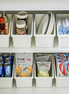 厨房柜子置物收纳盒材料整理箱家用桌面杂物零食收纳筐分类储物盒
