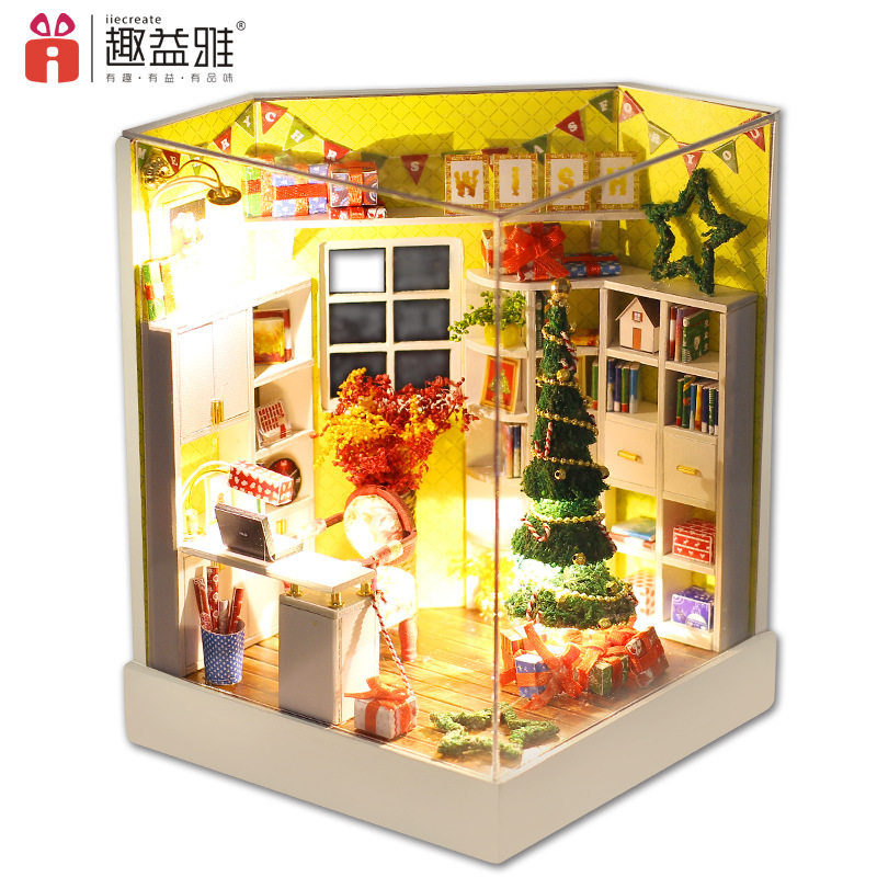 圣诞树小屋模型手工diy制作生日情侣建筑欧式玩具木质拼装礼物节