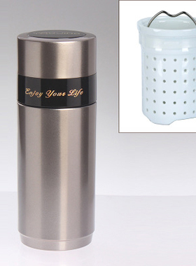 耀旌陶瓷内胆保温杯骨瓷胆养生水杯真空男女商务车载直身杯YS012B