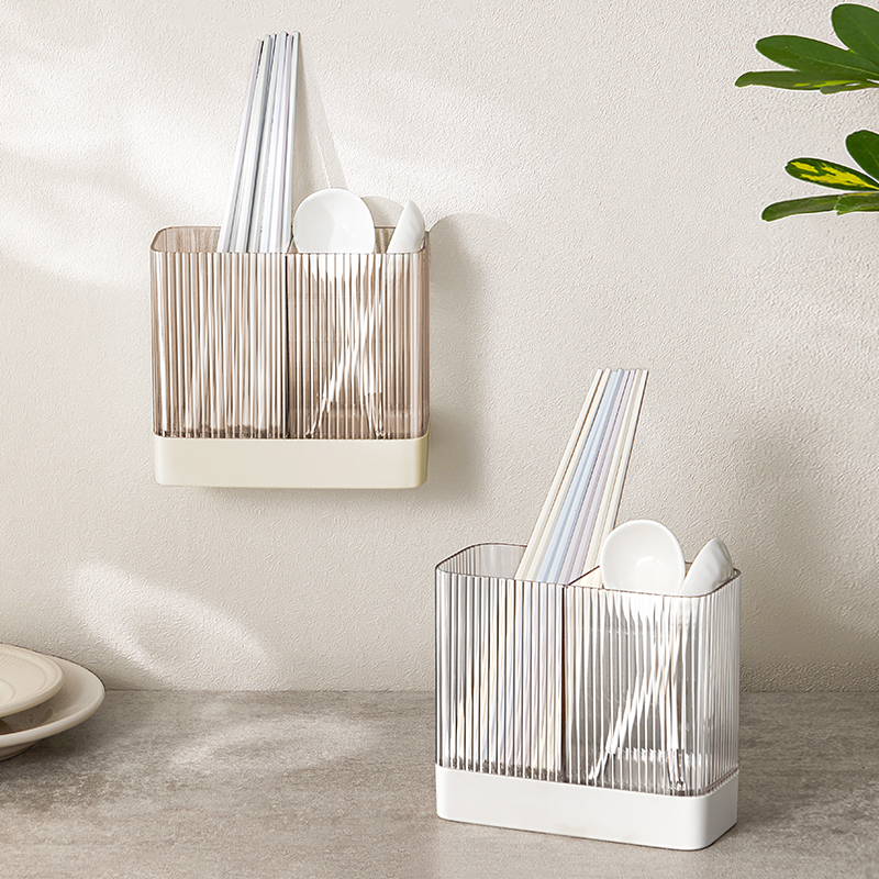 筷子收纳盒家用壁挂式筷子勺子置物架台面筷笼厨房沥水筷篓筷子筒