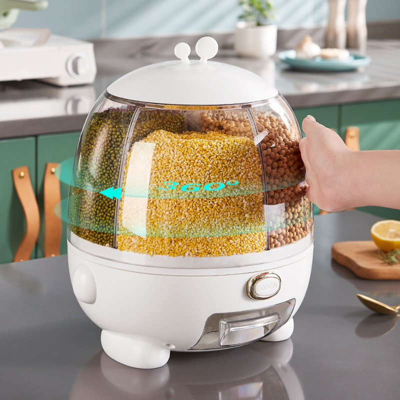 分格米桶旋转五谷杂粮装大米收纳盒家用防虫防潮密封放储米箱米缸,厨房/烹饪用具,米桶/米缸,淘宝优惠券,粉丝福利购,淘宝优惠卷