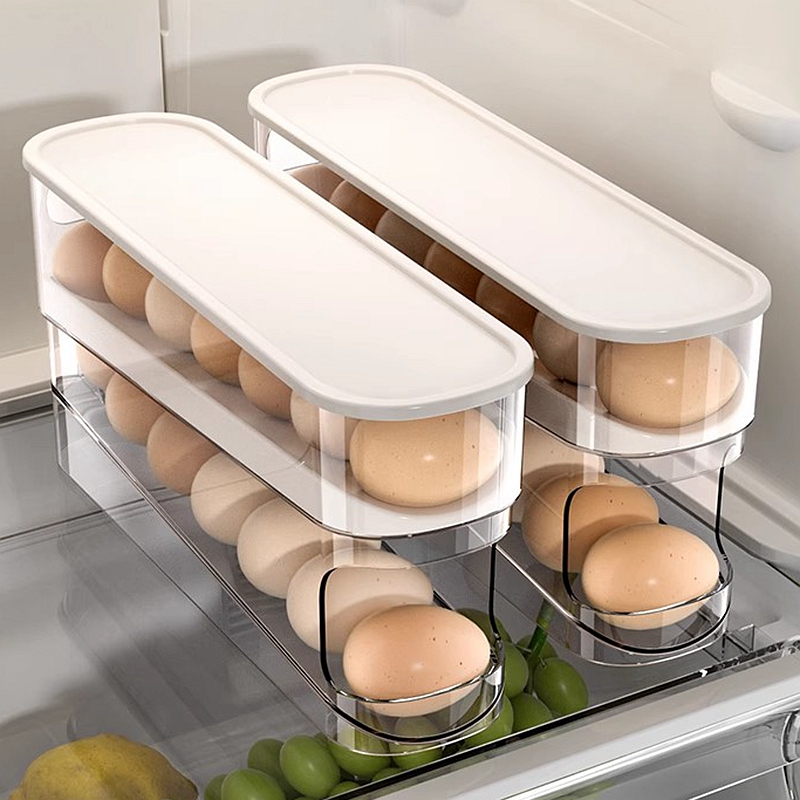 【食品级】滚动鸡蛋收纳盒冰箱用
