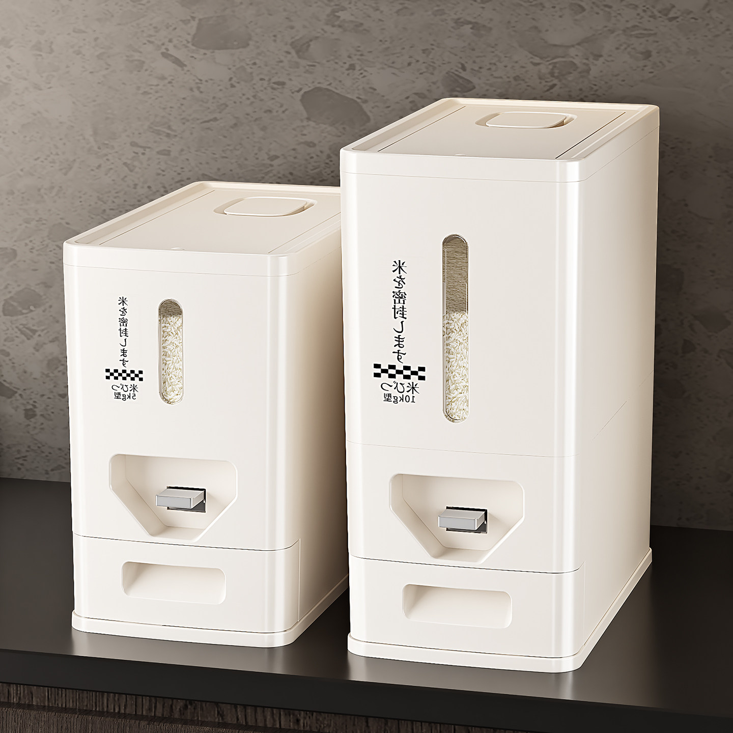 按压式米桶家用2025新款防虫防潮密封米箱米缸大米储存容器收纳盒,厨房/烹饪用具,米桶/米缸,淘宝优惠券,粉丝福利购,淘宝优惠卷