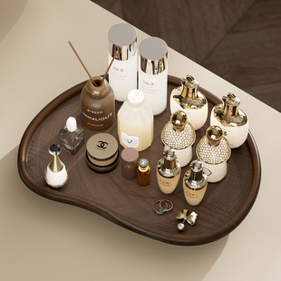 中古风玄关钥匙收纳摆件家用客厅鞋柜置物架入户挂钩木质首饰托盘