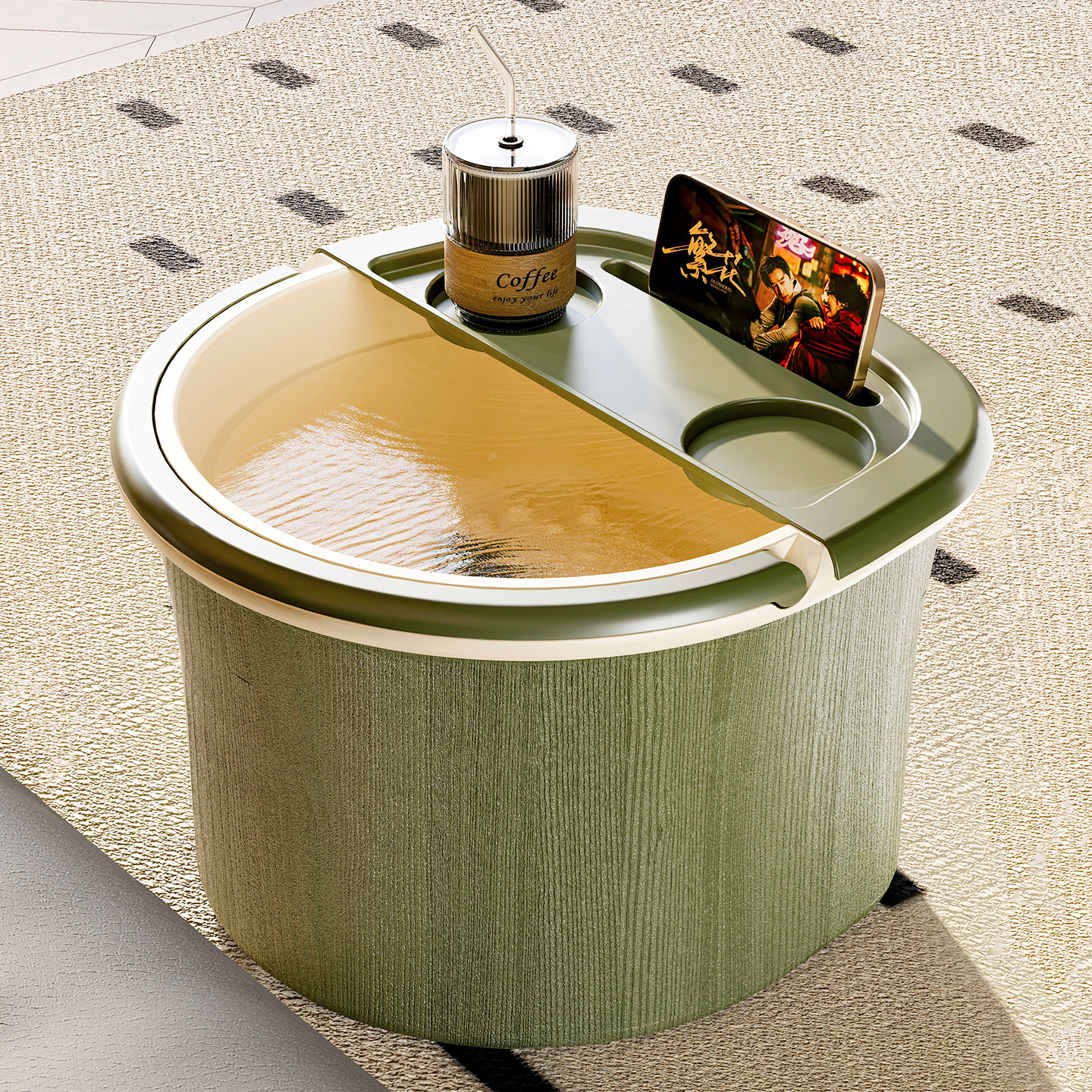 家用泡脚桶足浴桶加厚耐摔过小腿高深保温养生按摩熏蒸神器洗脚盆