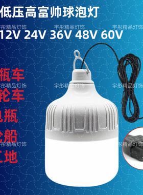 led低压球泡灯12V60V36V48V电瓶高富帅超亮夜市地摊摆摊电瓶车灯