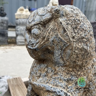 石雕老旧复古仿古青石案头收藏狮子石虎怪兽装饰摆件石头摆件